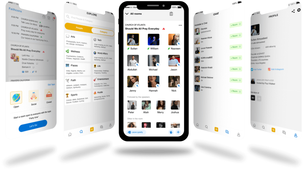 Clubhouse clone clubhouse clone, build an audio-based social media app Clubhouse-clone-app-screens